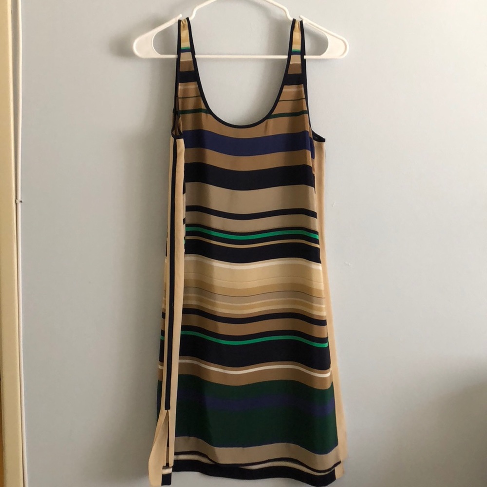 Club Monaco Silk Shift Striped Dress